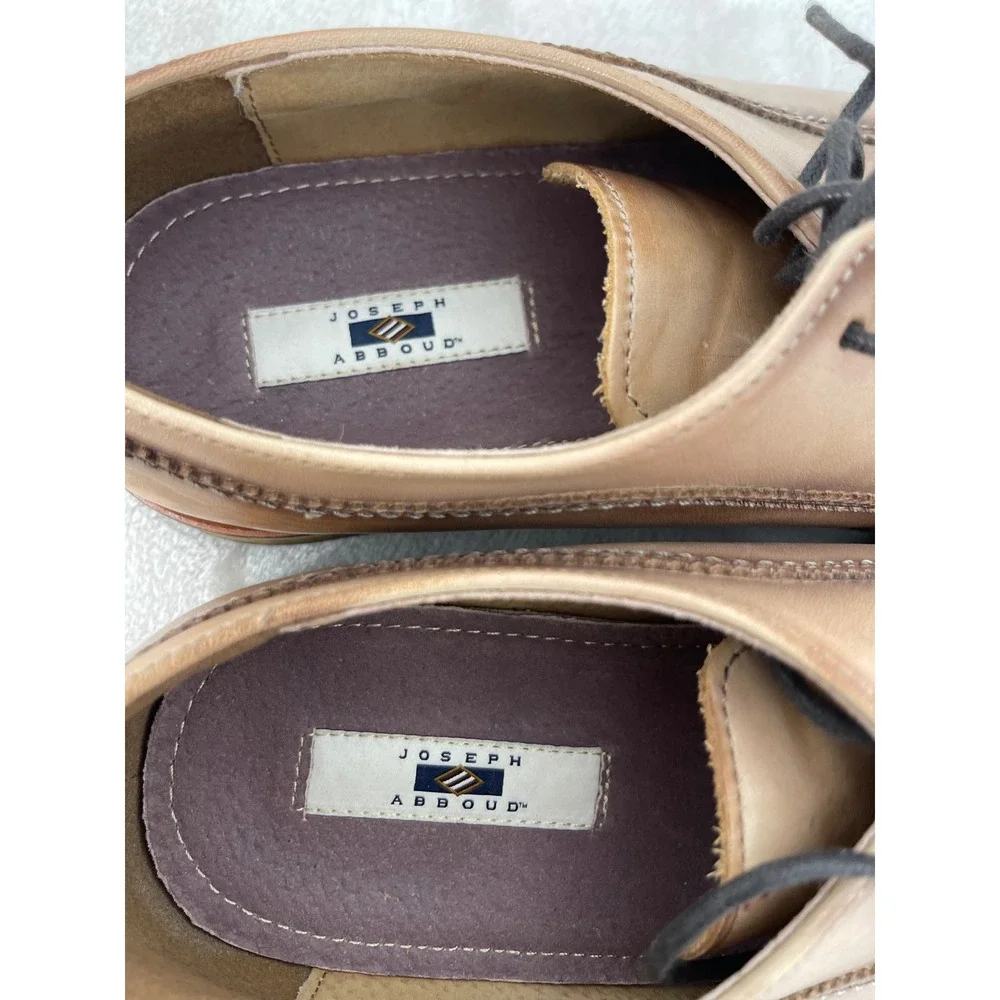 Joseph Abboud Mens Tan Leather Derby Dress Shoes 40G4W00015 Size 8.5